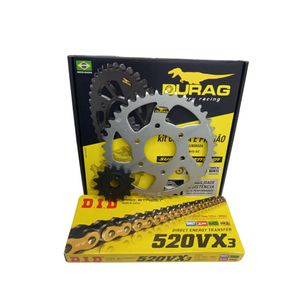 Kit Relação Durag / Did Vx3 Dourada BAJAJ DOMINAR 200 2022 À 2025